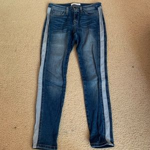 Pinstripe skinny jeans